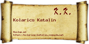 Kolarics Katalin névjegykártya