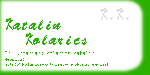 katalin kolarics business card